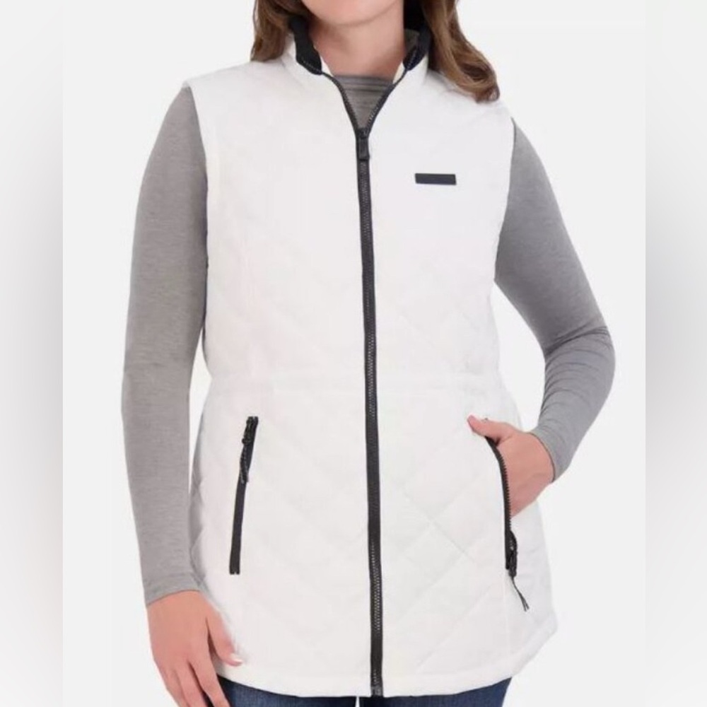 Nautica Ladies' Quilted Anorak Vest - White Size Small NWT